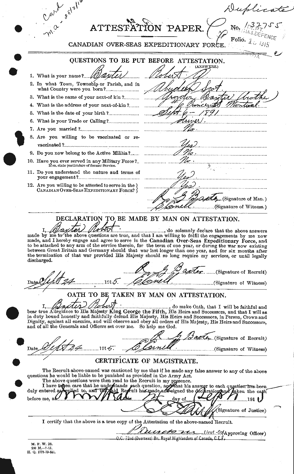 Personnel Records of the First World War - CEF 229495a