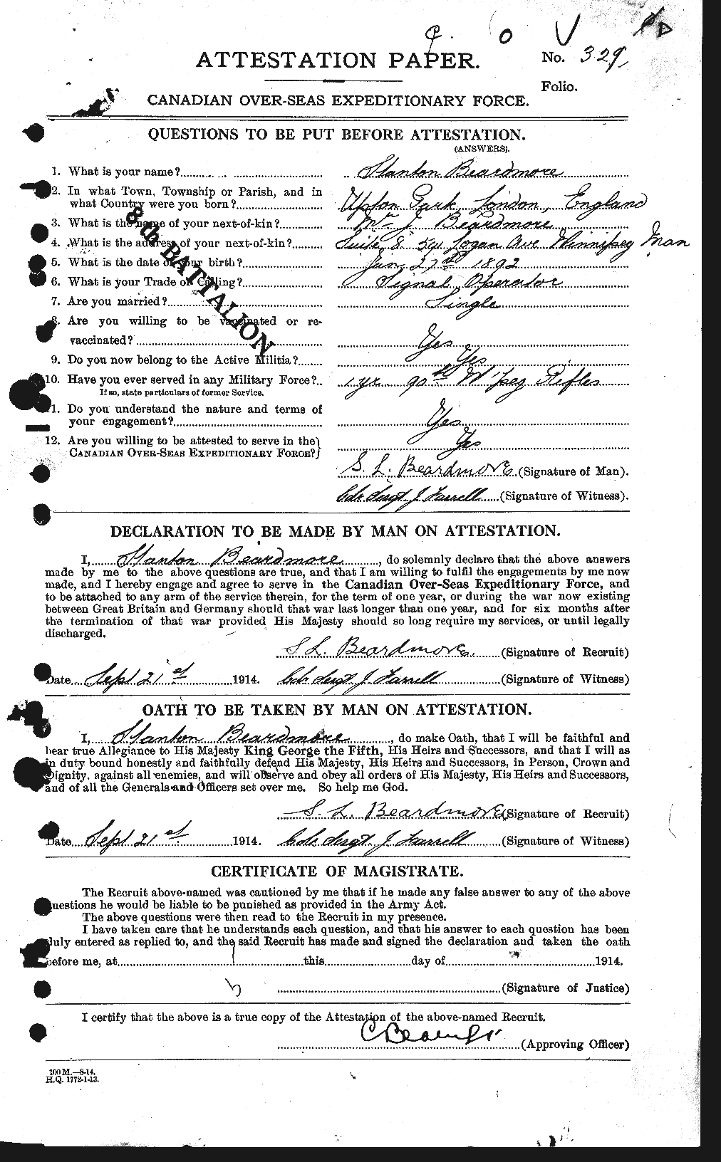 Personnel Records of the First World War - CEF 230304a