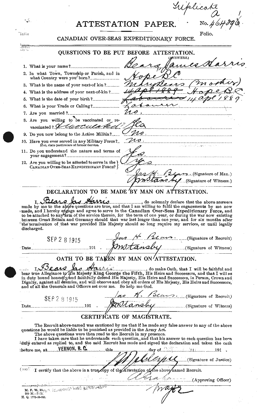 Personnel Records of the First World War - CEF 230386a