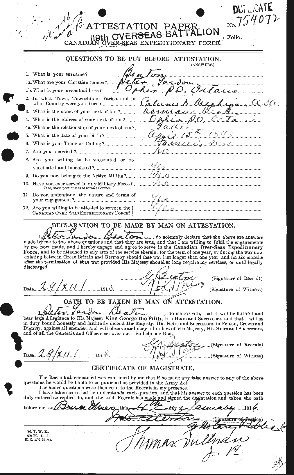 Personnel Records of the First World War - CEF 230579a