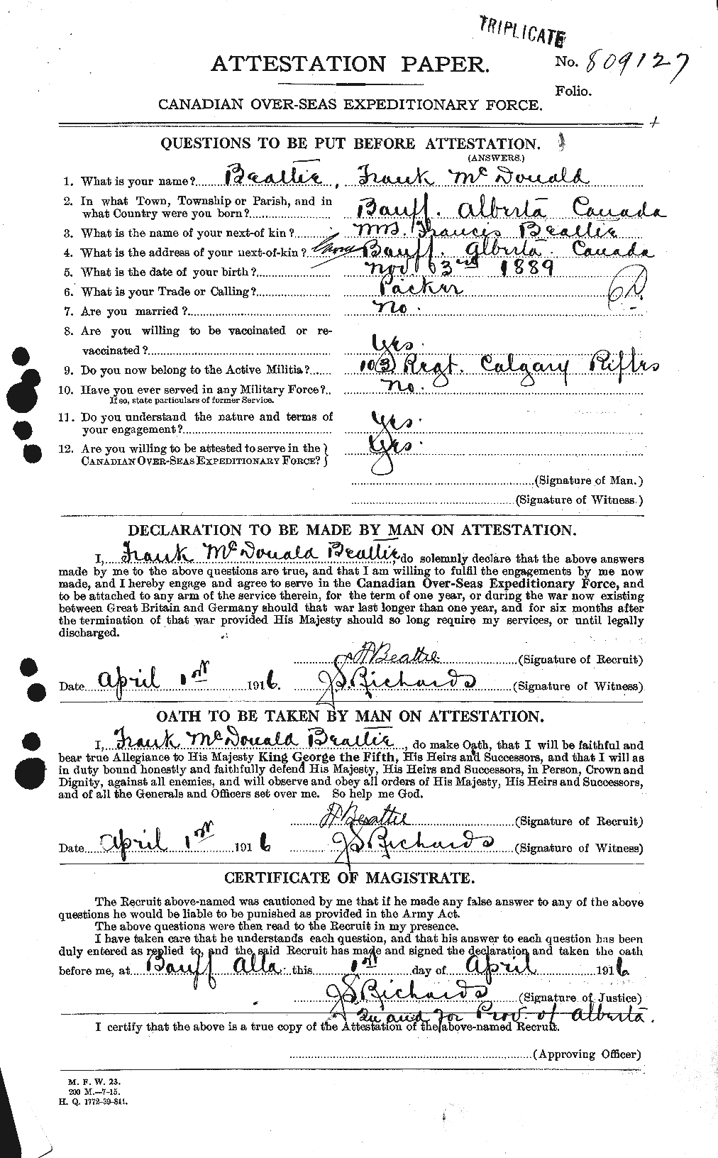 Personnel Records of the First World War - CEF 230684a
