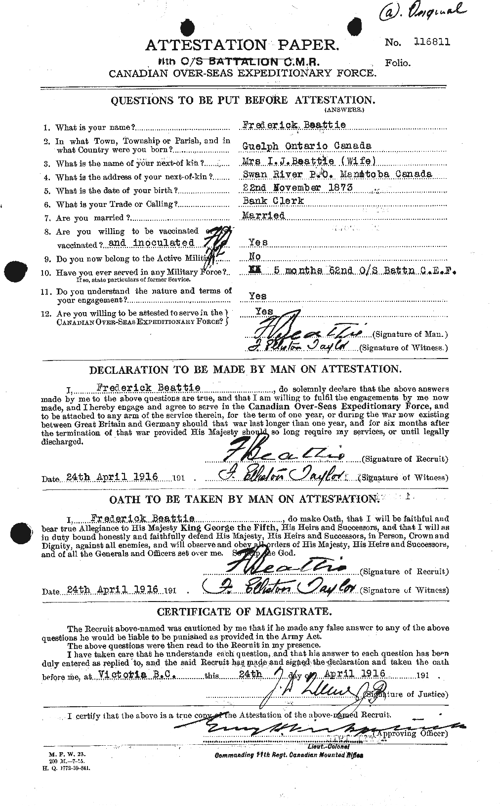 Personnel Records of the First World War - CEF 230688a