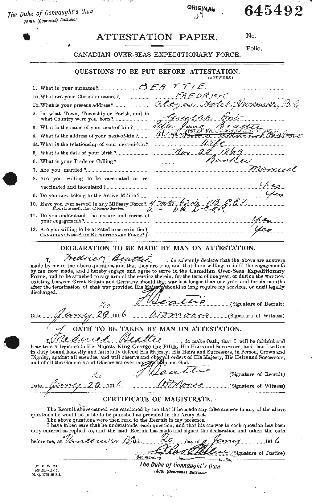 Personnel Records of the First World War - CEF 230689a