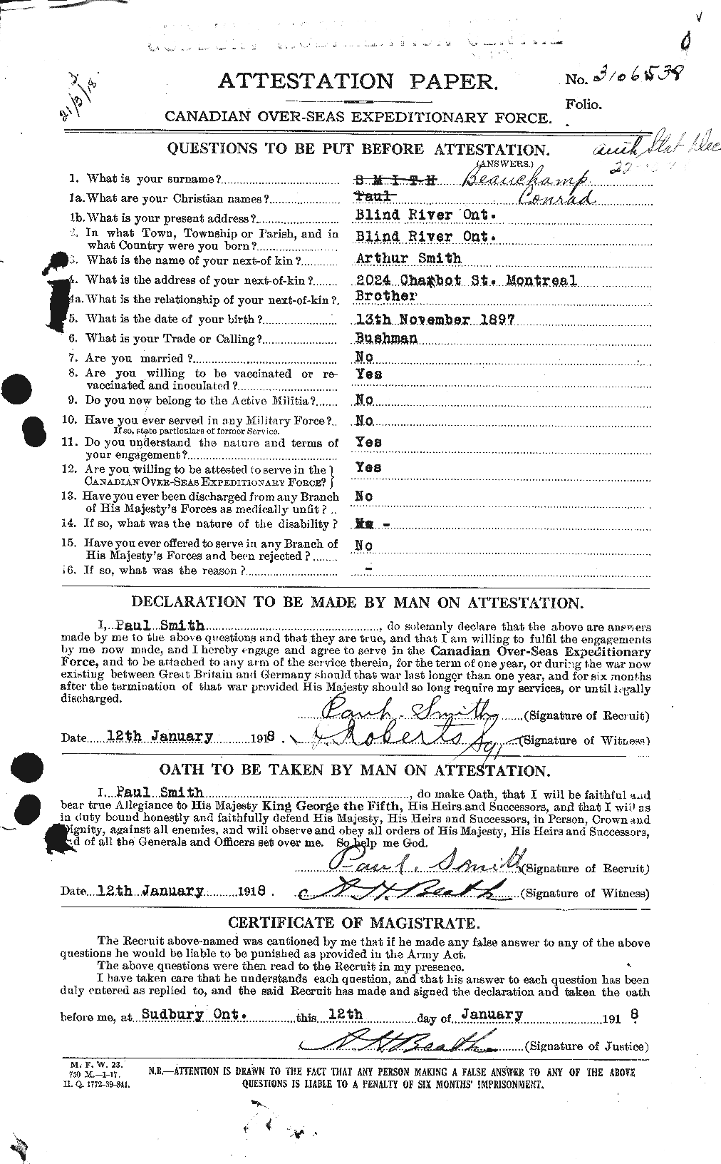 Personnel Records of the First World War - CEF 230949a