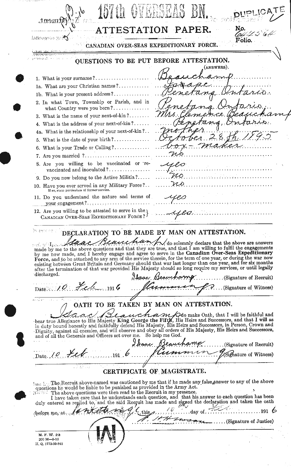 Personnel Records of the First World War - CEF 230982a