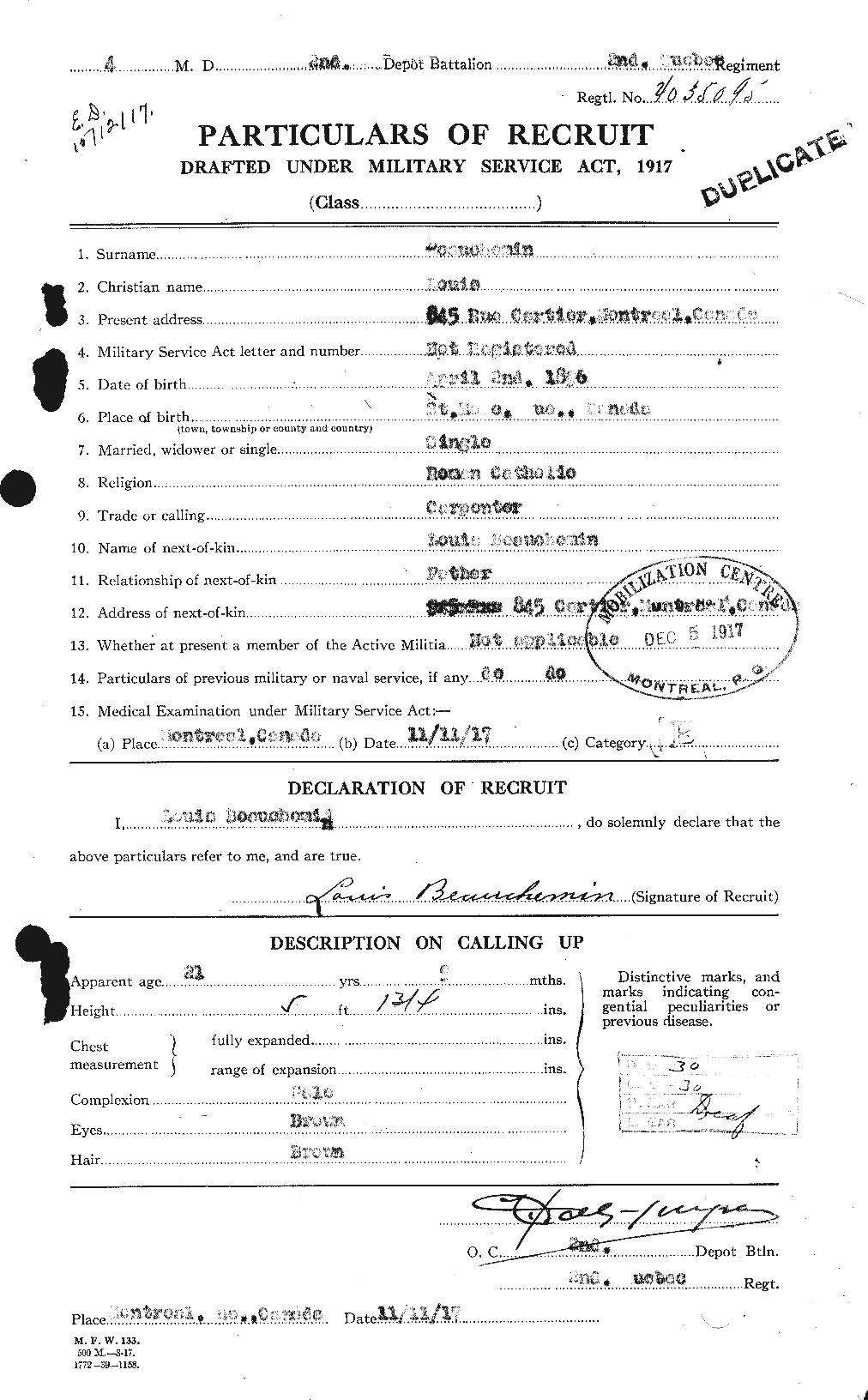 Personnel Records of the First World War - CEF 231063a