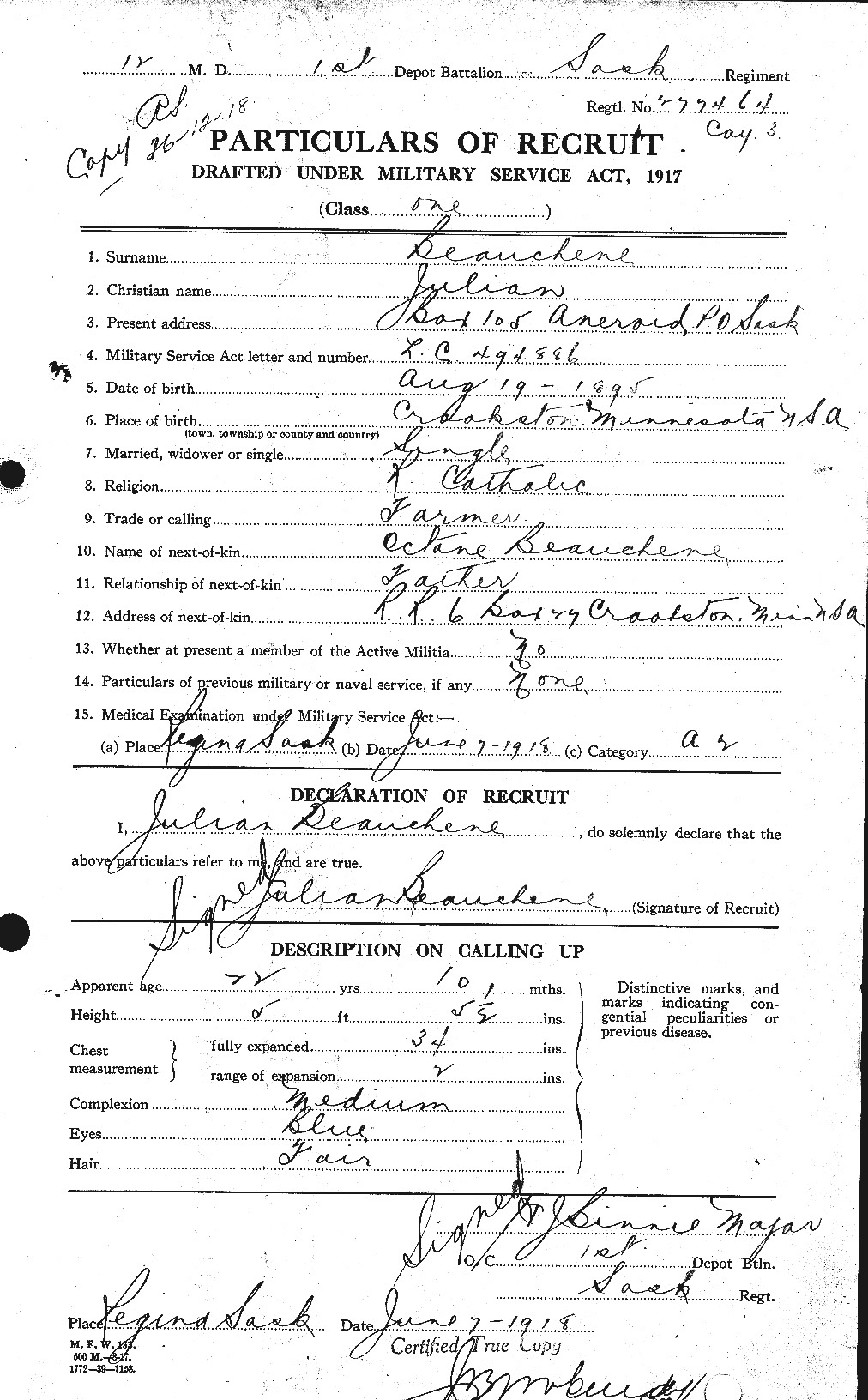 Personnel Records of the First World War - CEF 231073a