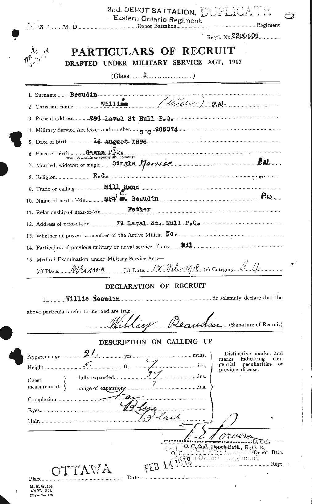 Personnel Records of the First World War - CEF 231191a