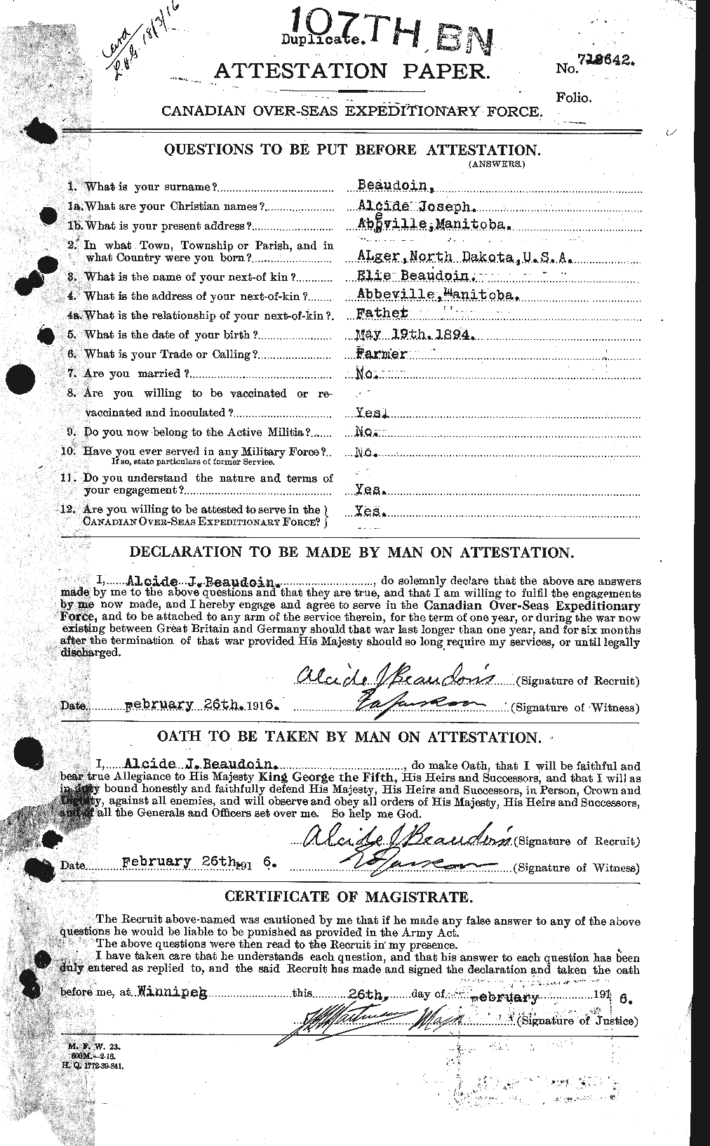 Personnel Records of the First World War - CEF 231200a