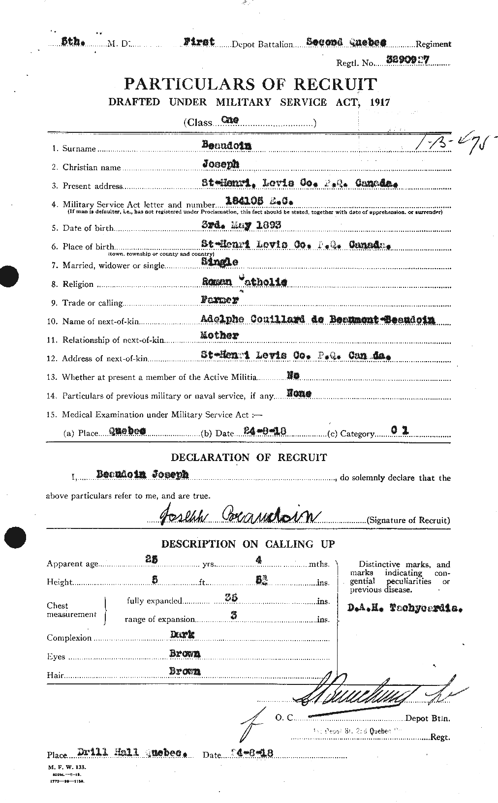 Personnel Records of the First World War - CEF 231250a
