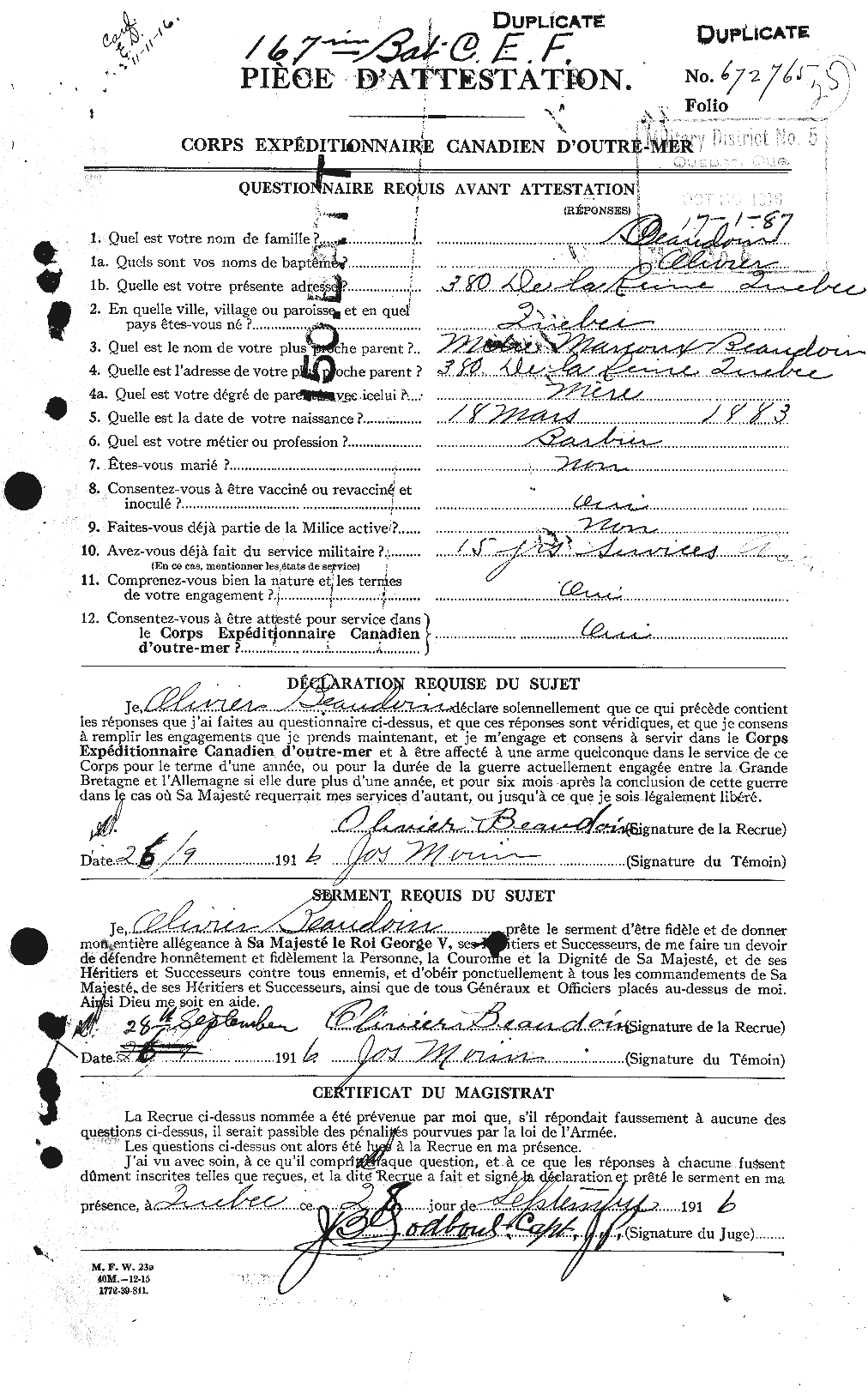 Personnel Records of the First World War - CEF 231281a