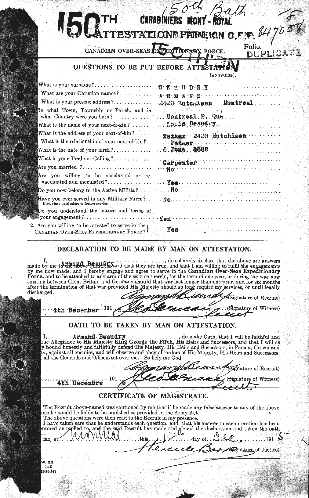 Personnel Records of the First World War - CEF 231335a