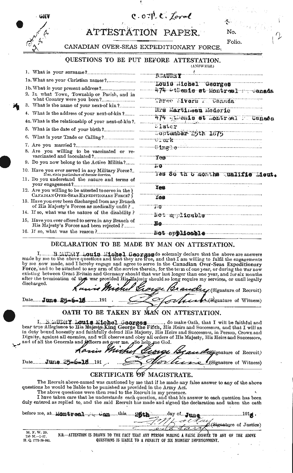 Personnel Records of the First World War - CEF 231387a