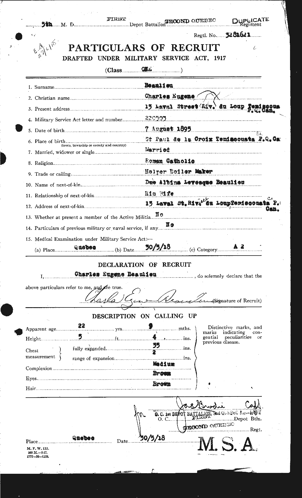 Personnel Records of the First World War - CEF 231483a