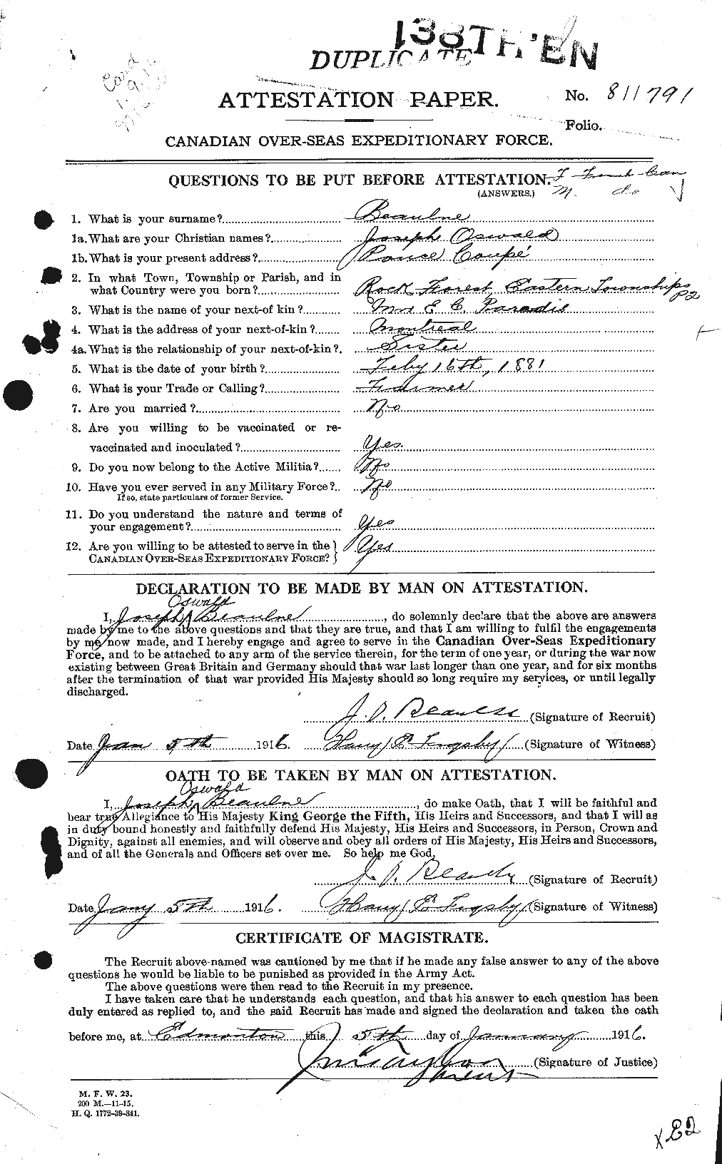 Personnel Records of the First World War - CEF 231622a