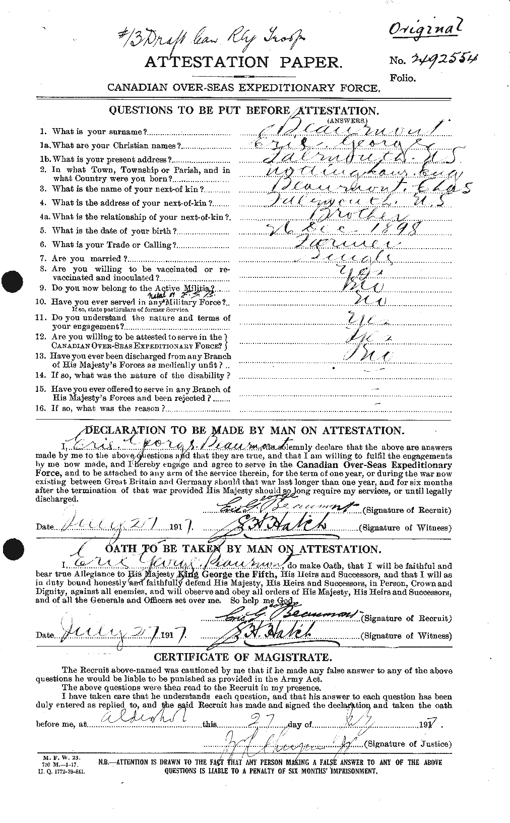 Personnel Records of the First World War - CEF 231655a