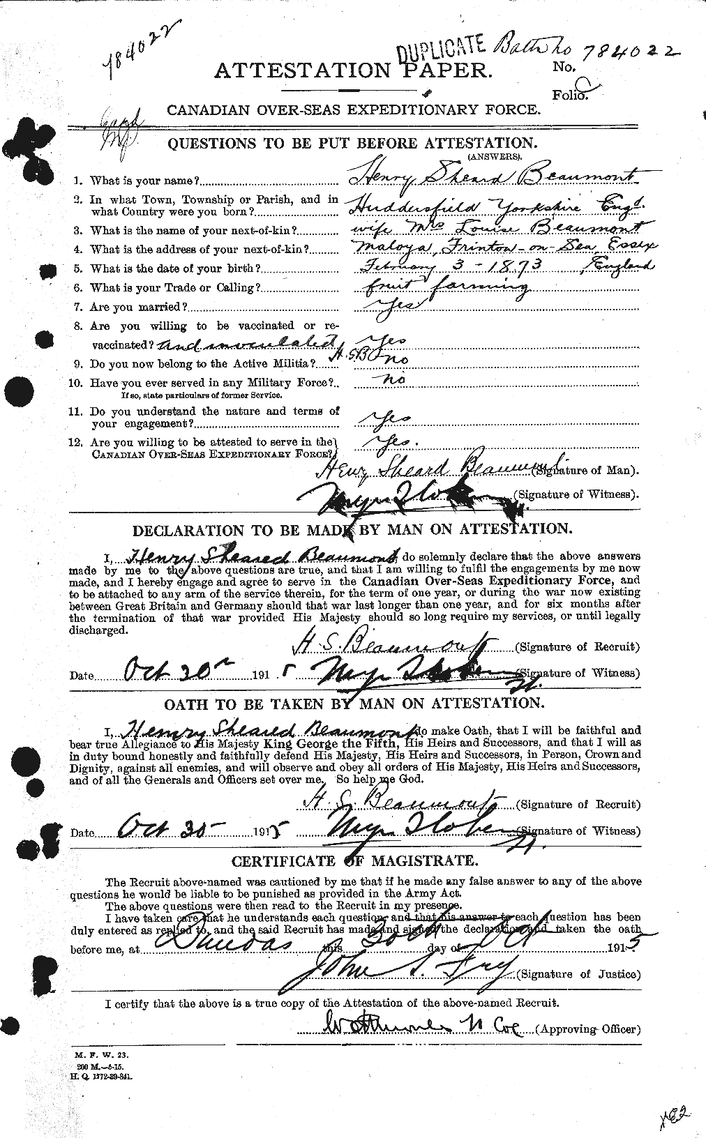 Personnel Records of the First World War - CEF 231675a