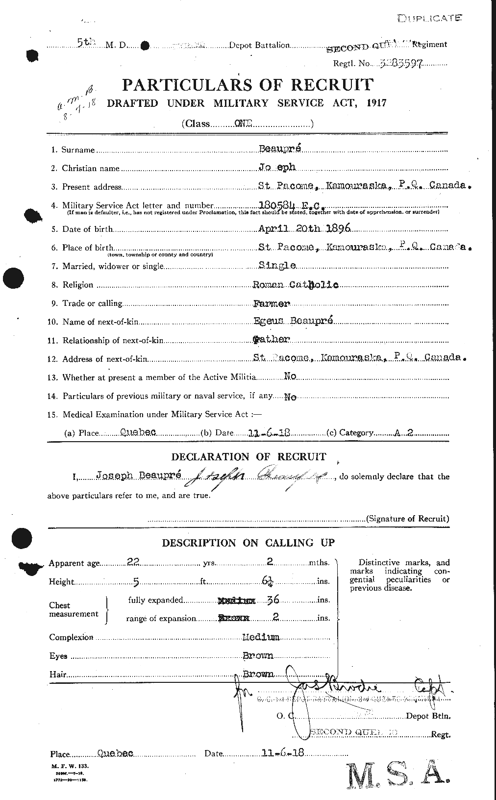 Personnel Records of the First World War - CEF 231761a