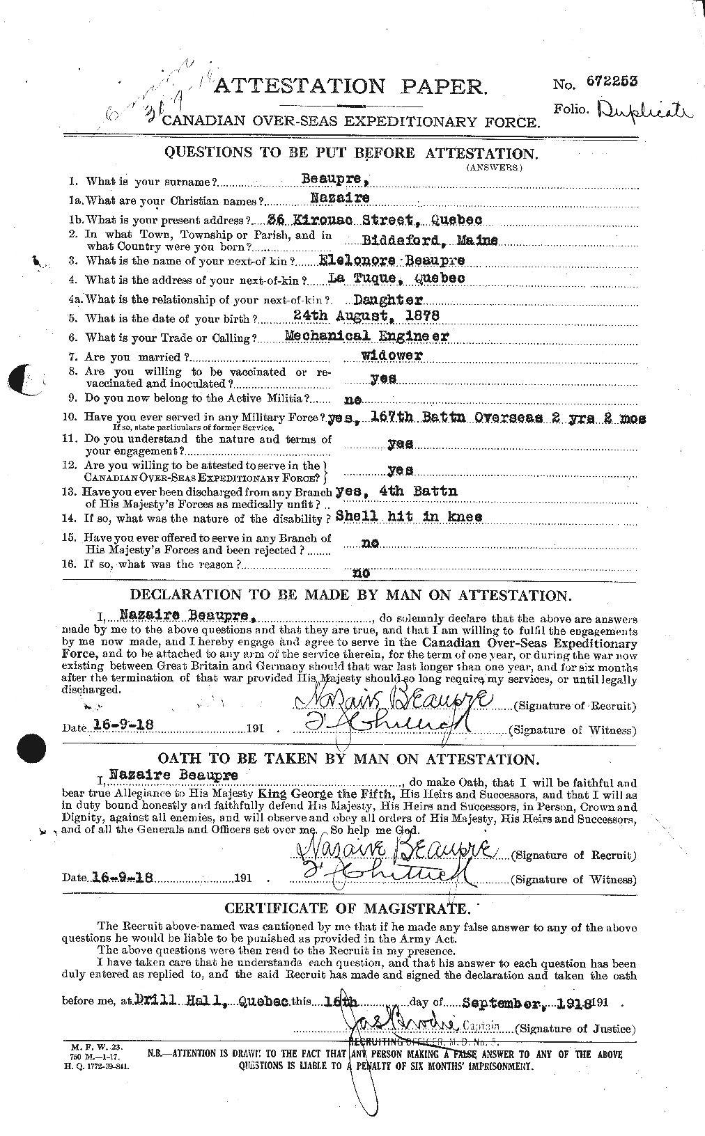 Personnel Records of the First World War - CEF 231770a