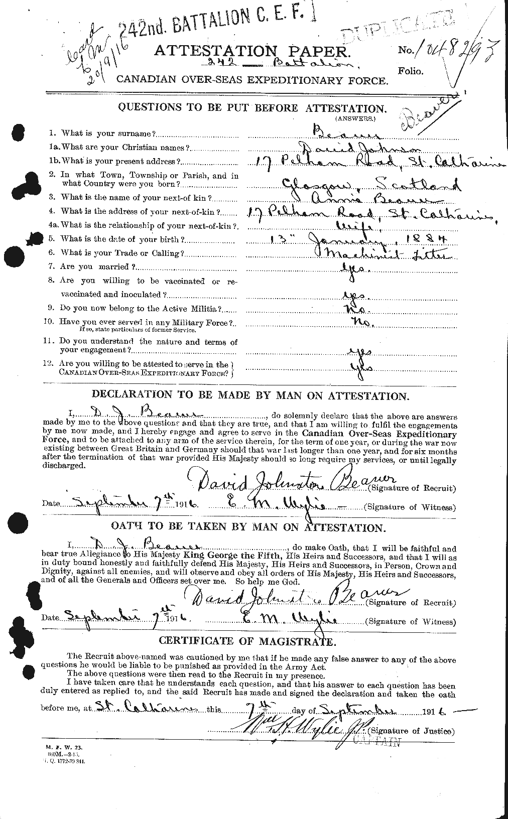 Personnel Records of the First World War - CEF 231918a