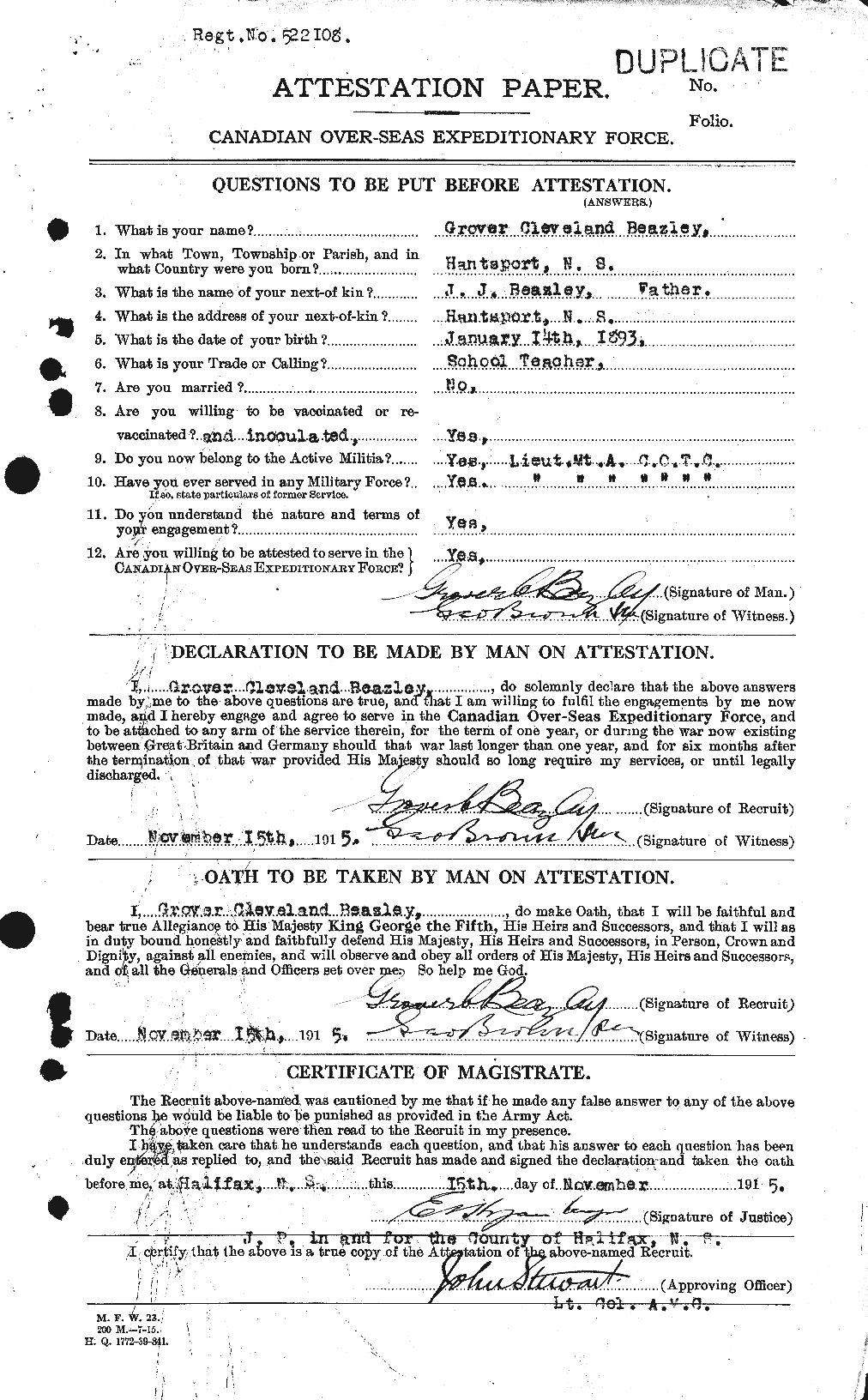 Personnel Records of the First World War - CEF 231991a