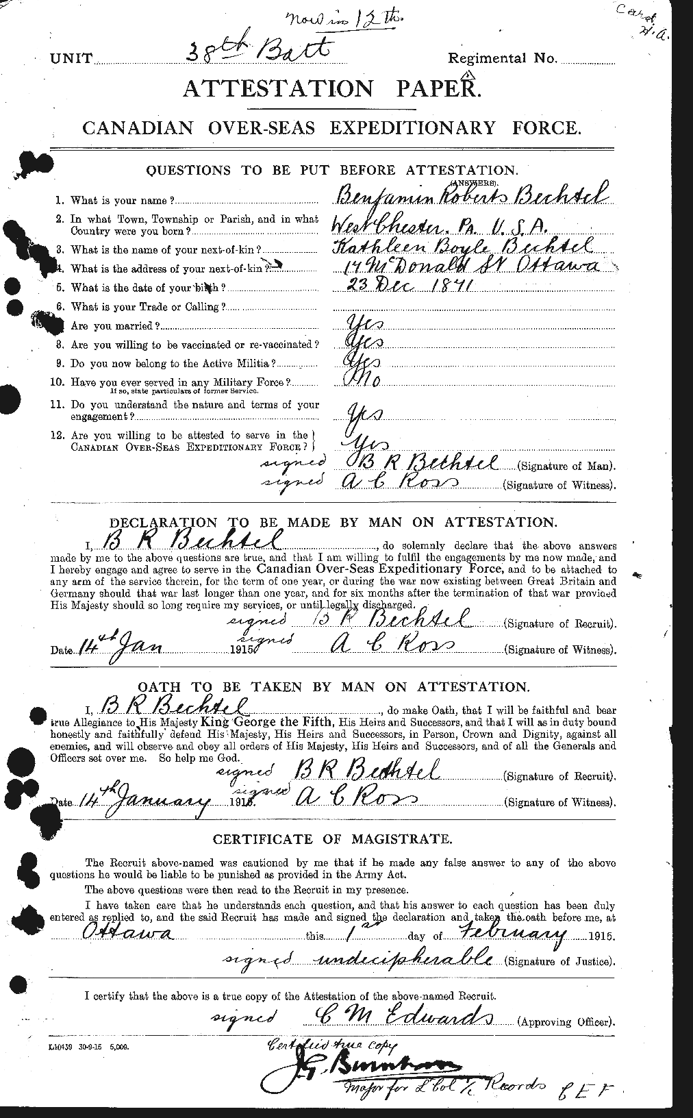 Personnel Records of the First World War - CEF 232058a
