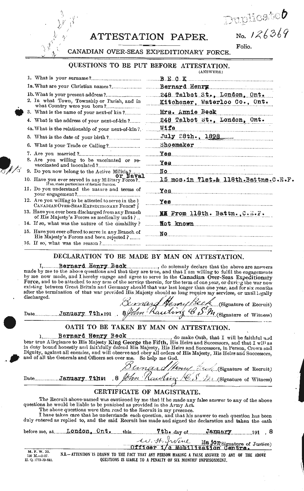 Personnel Records of the First World War - CEF 232086a