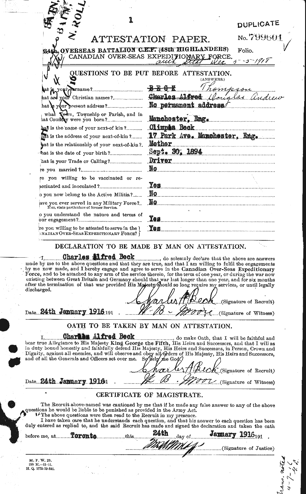 Personnel Records of the First World War - CEF 232090a