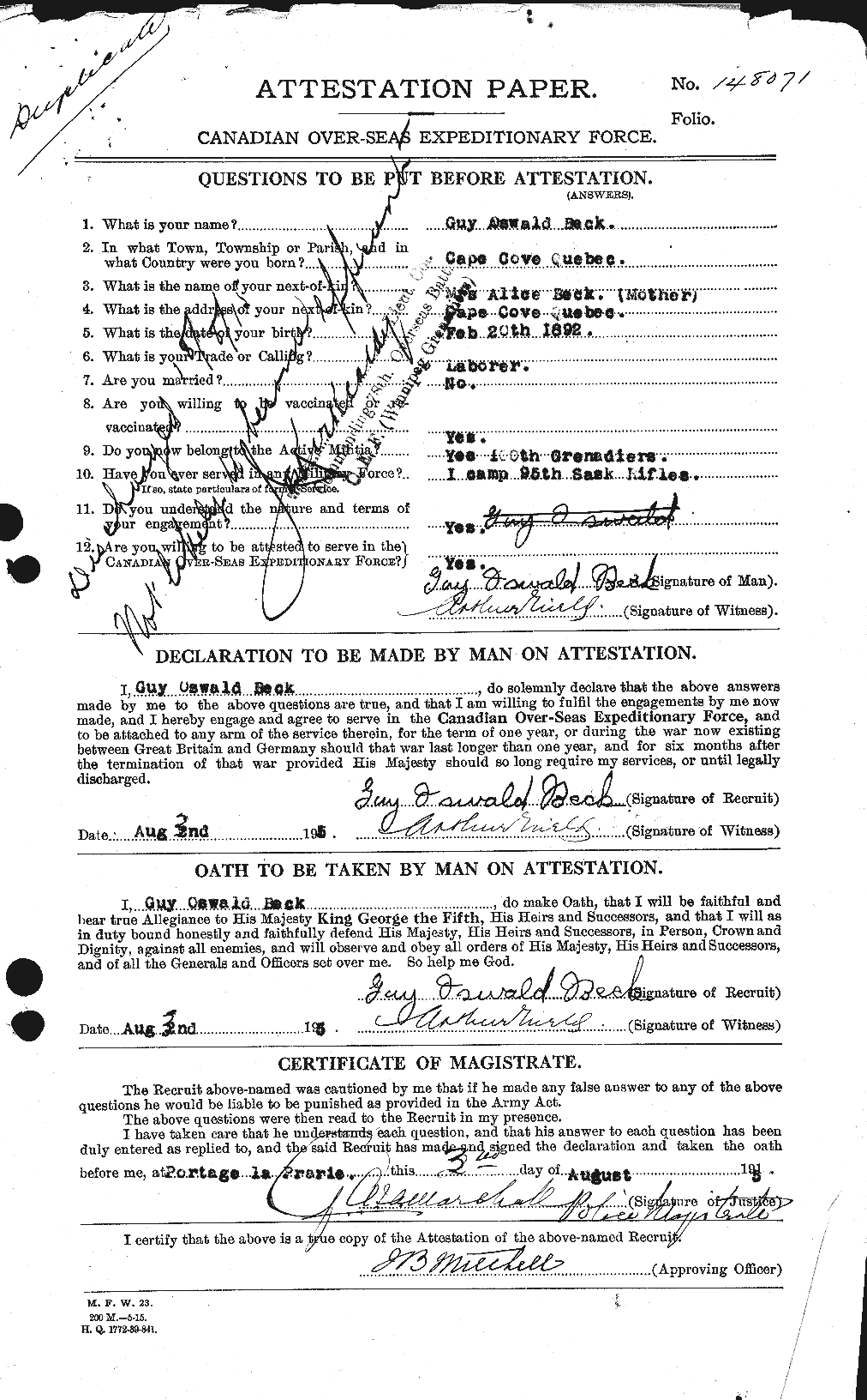 Personnel Records of the First World War - CEF 232129a