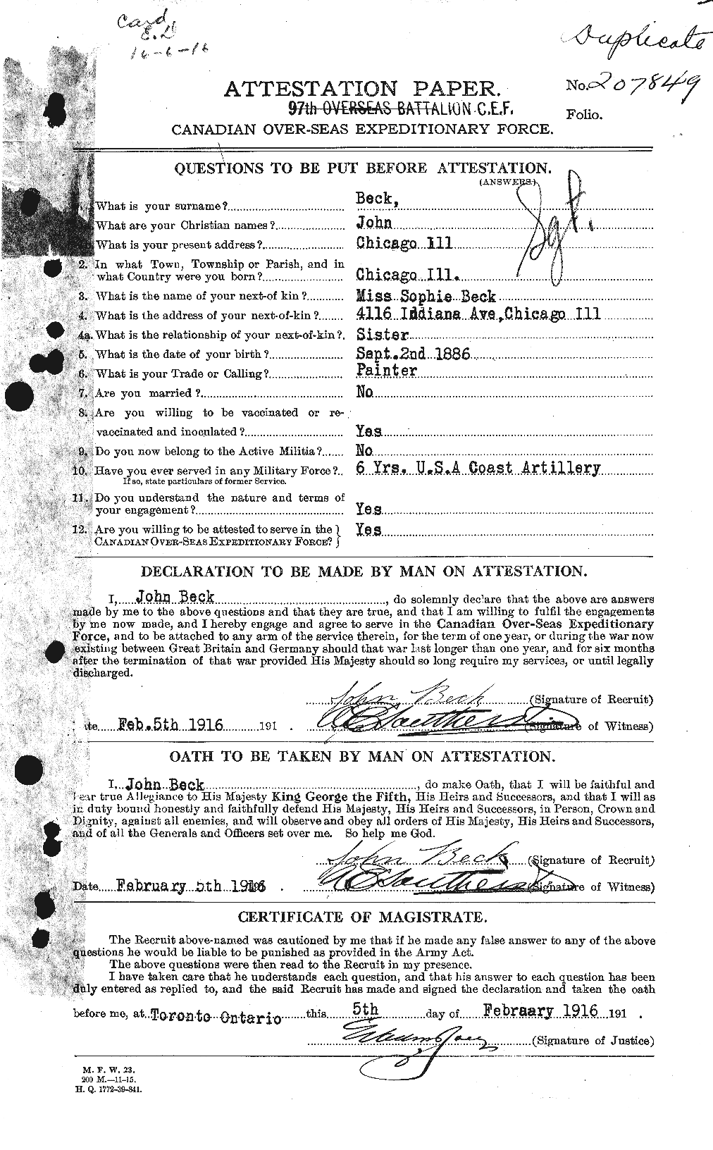 Personnel Records of the First World War - CEF 232168a