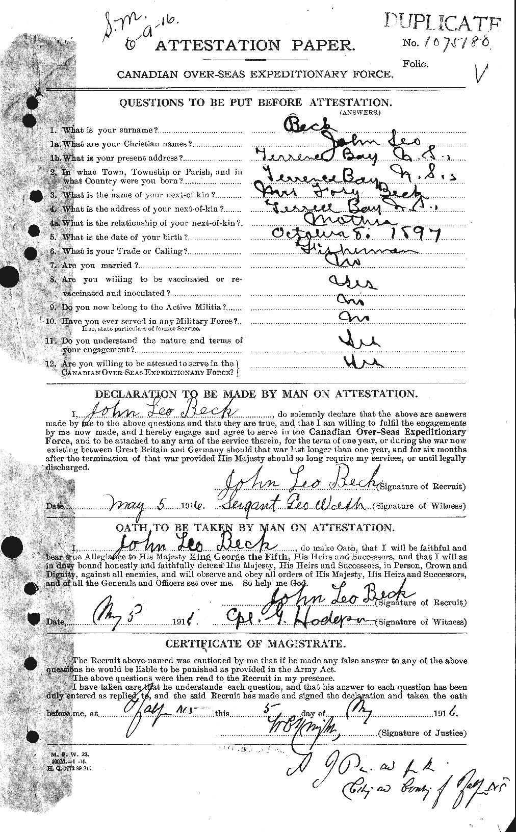 Personnel Records of the First World War - CEF 232179a