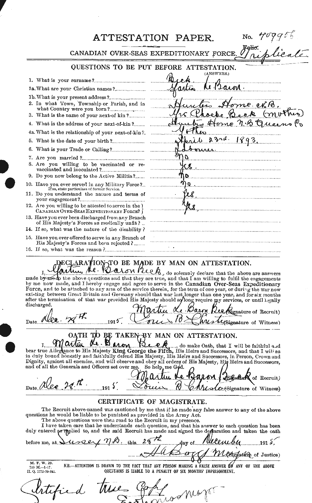 Personnel Records of the First World War - CEF 232198a