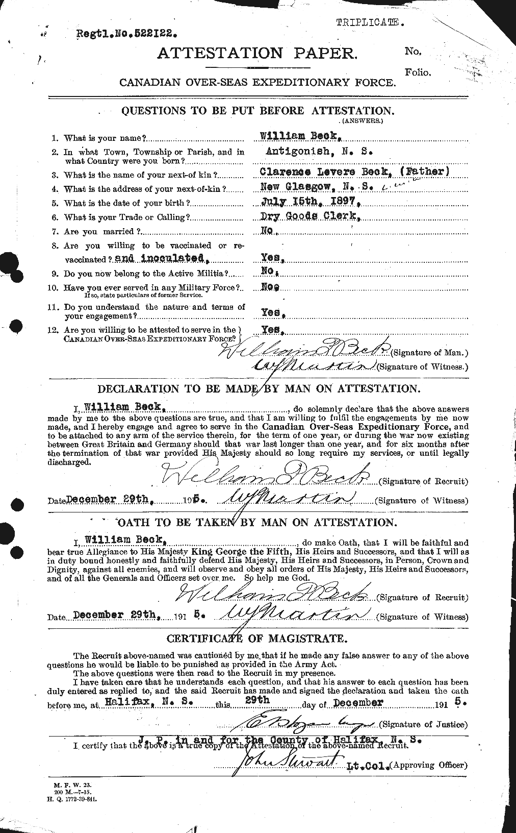 Personnel Records of the First World War - CEF 232243a
