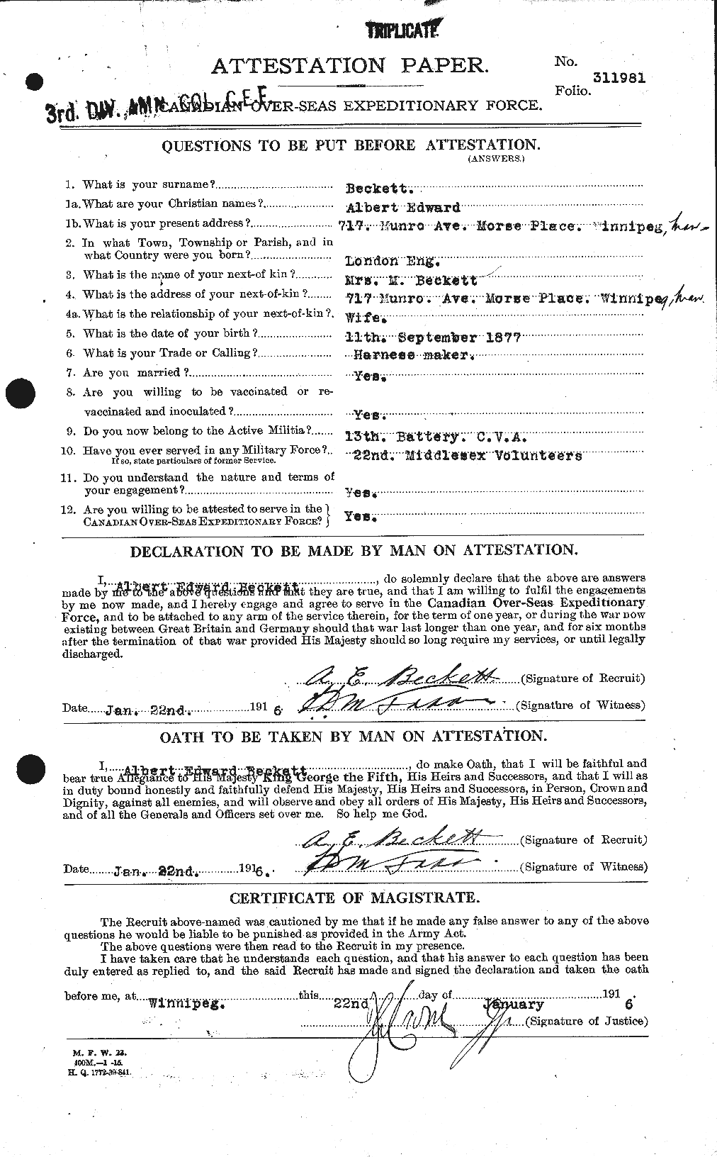 Personnel Records of the First World War - CEF 232334a