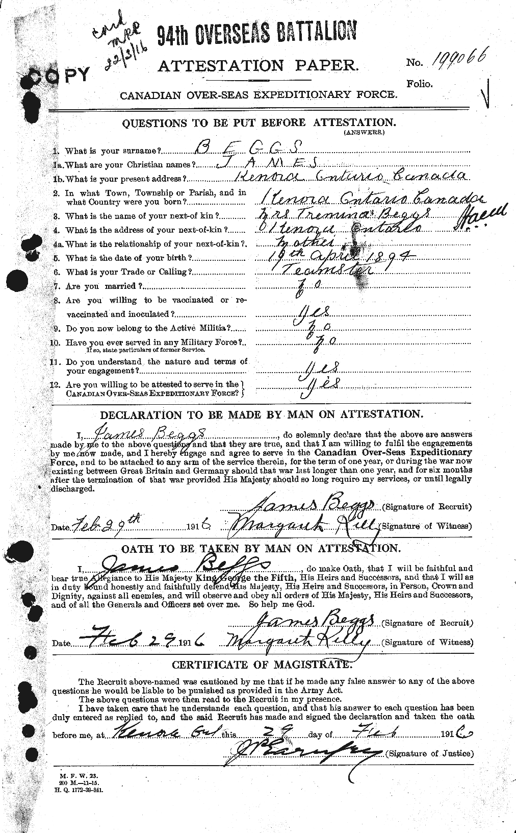 Personnel Records of the First World War - CEF 232383a