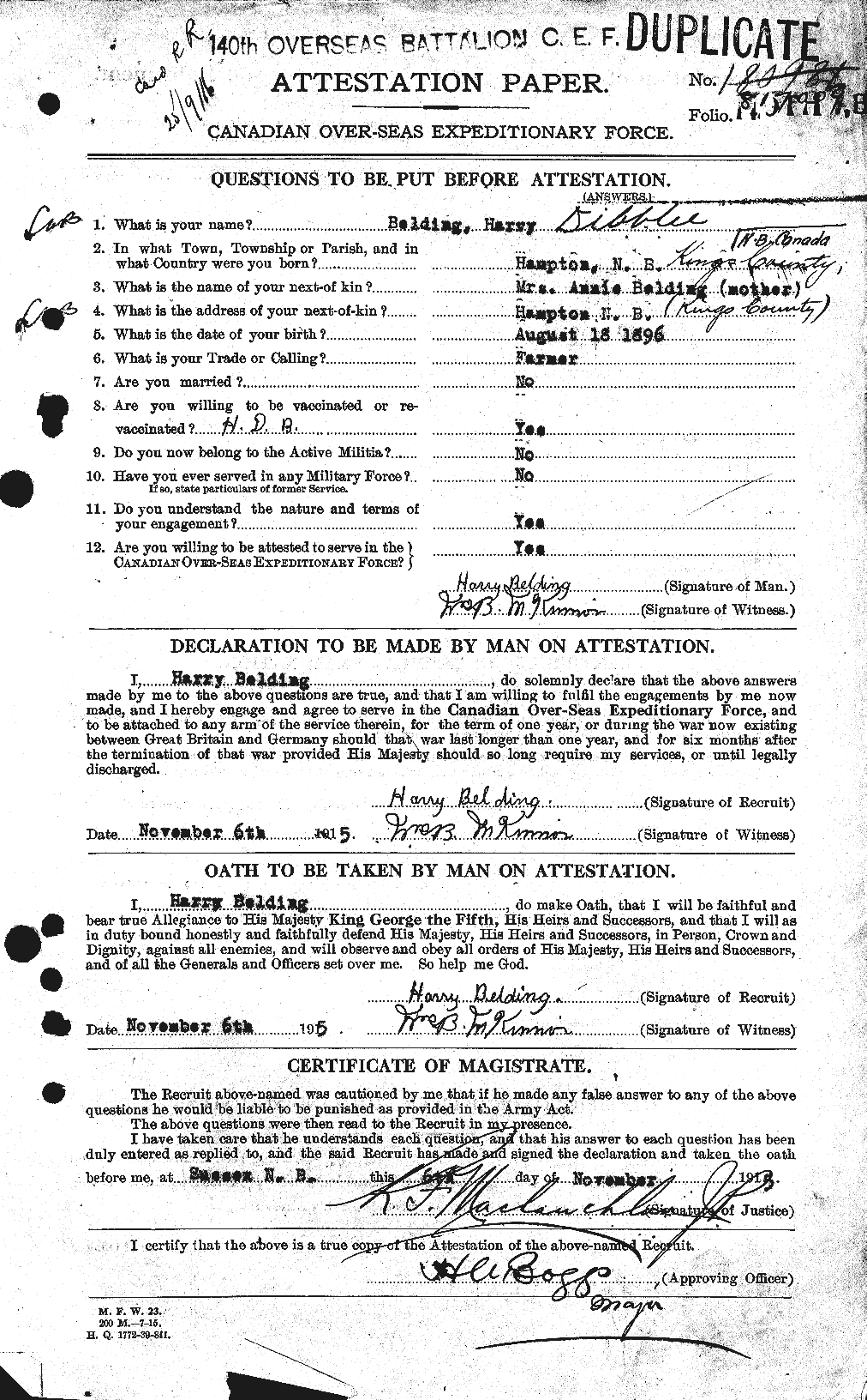 Personnel Records of the First World War - CEF 232512a