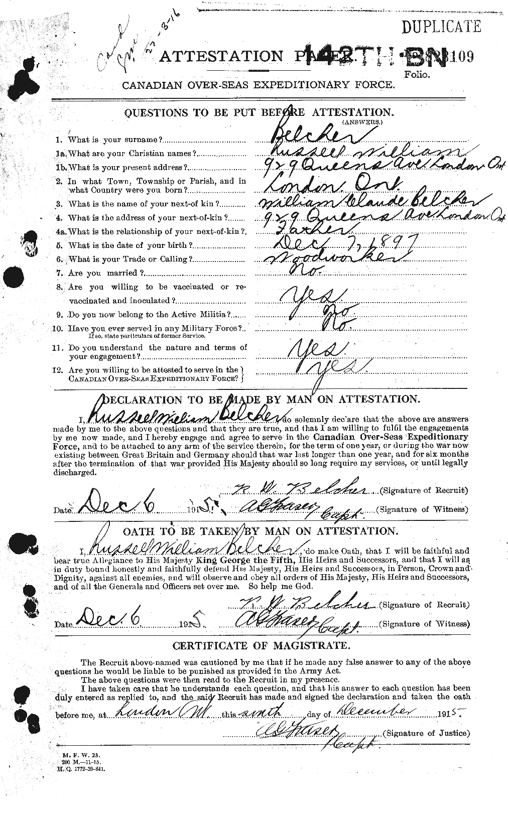 Personnel Records of the First World War - CEF 232545a
