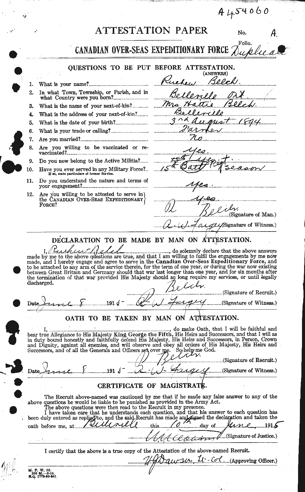 Personnel Records of the First World War - CEF 232596a