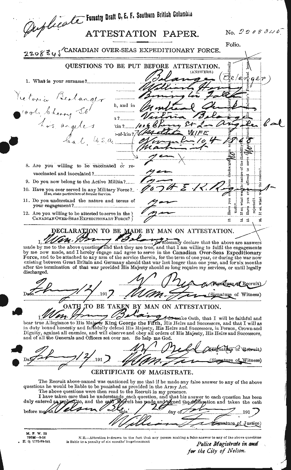 Personnel Records of the First World War - CEF 232632a
