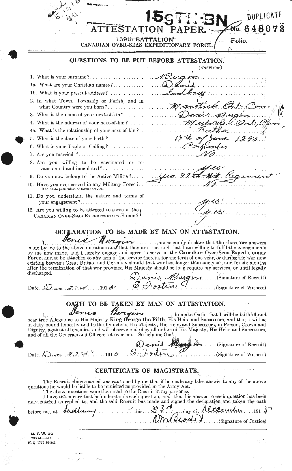Personnel Records of the First World War - CEF 232879a