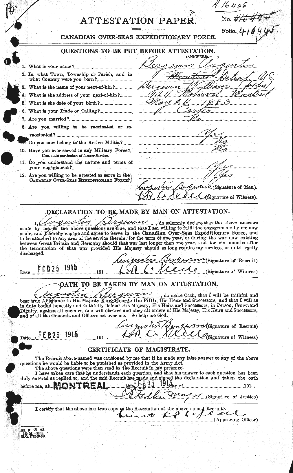 Personnel Records of the First World War - CEF 232904a