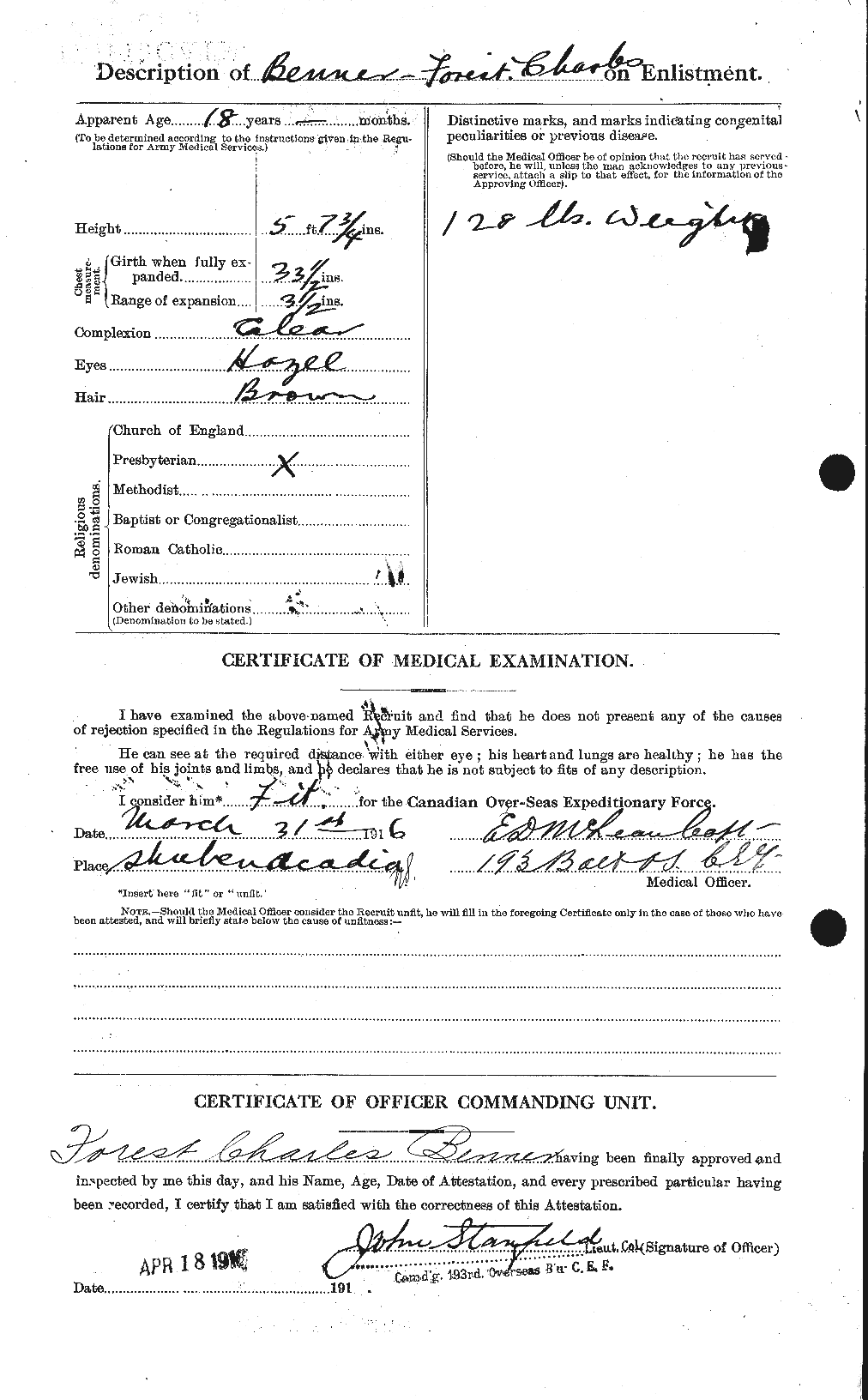 Personnel Records of the First World War - CEF 233238b