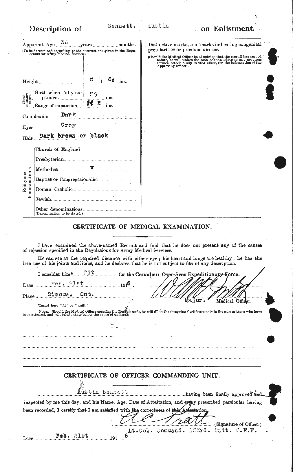 Dossiers du Personnel de la Première Guerre mondiale - CEC 233354b
