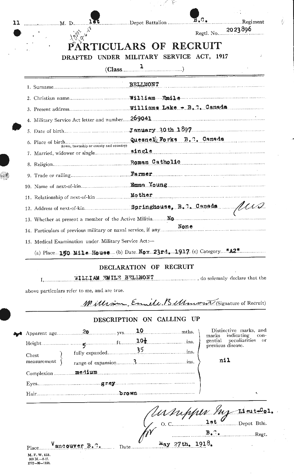 Personnel Records of the First World War - CEF 233546a