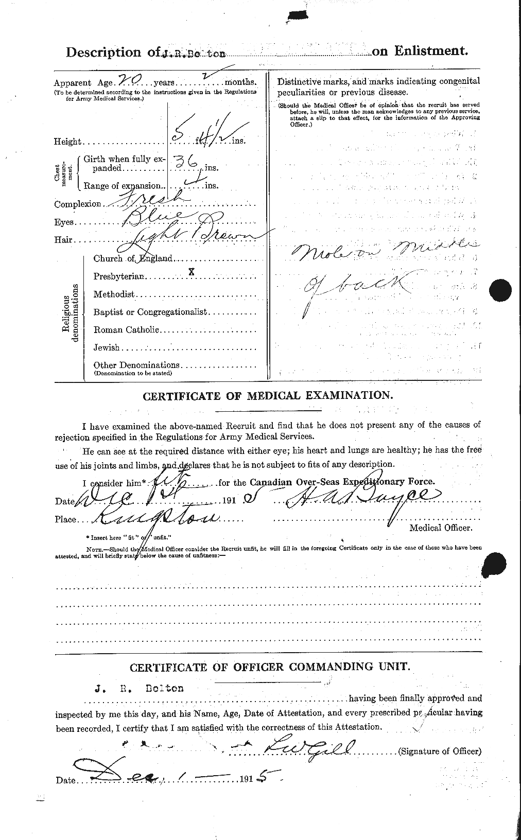 Personnel Records of the First World War - CEF 233661b