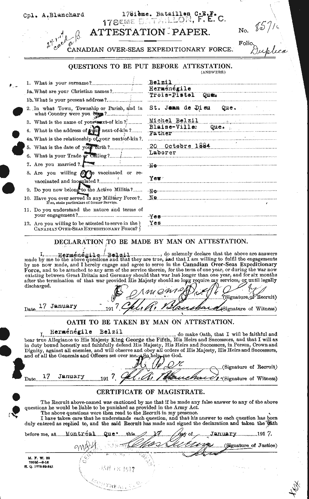 Personnel Records of the First World War - CEF 233727a
