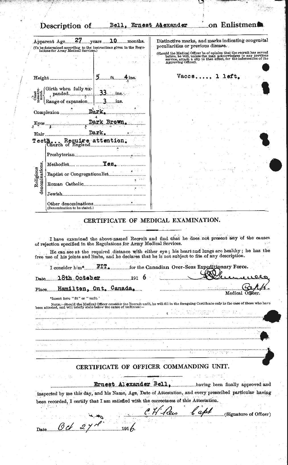 Dossiers du Personnel de la Première Guerre mondiale - CEC 234069b