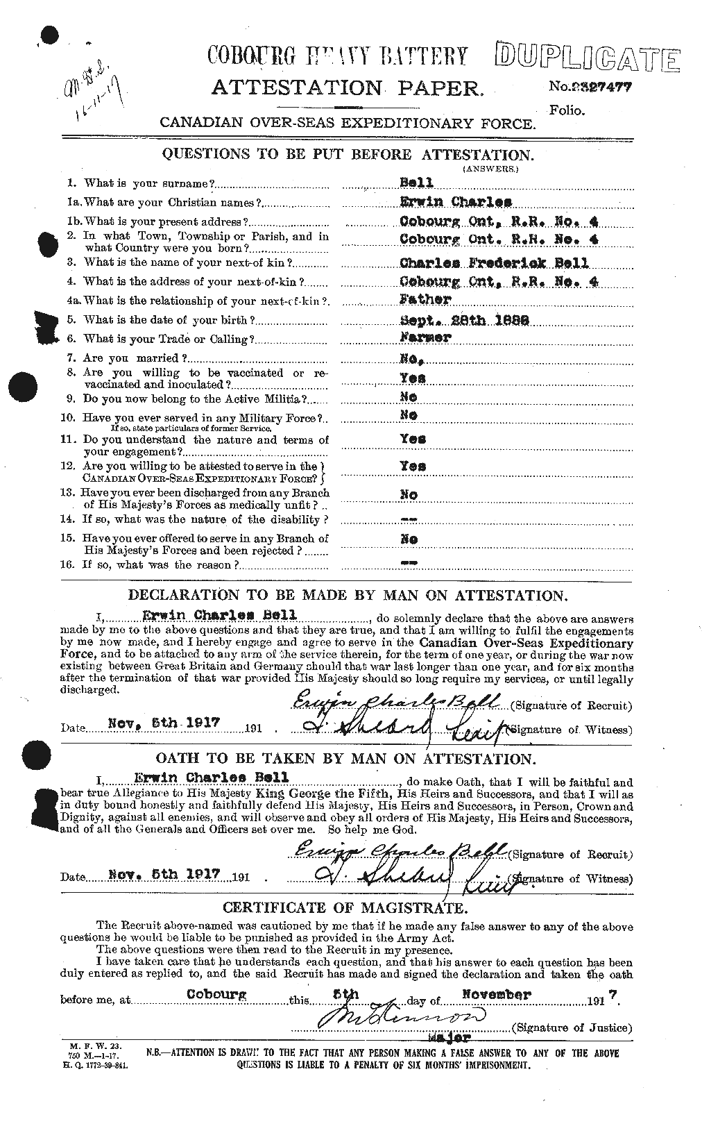 Personnel Records of the First World War - CEF 234078a