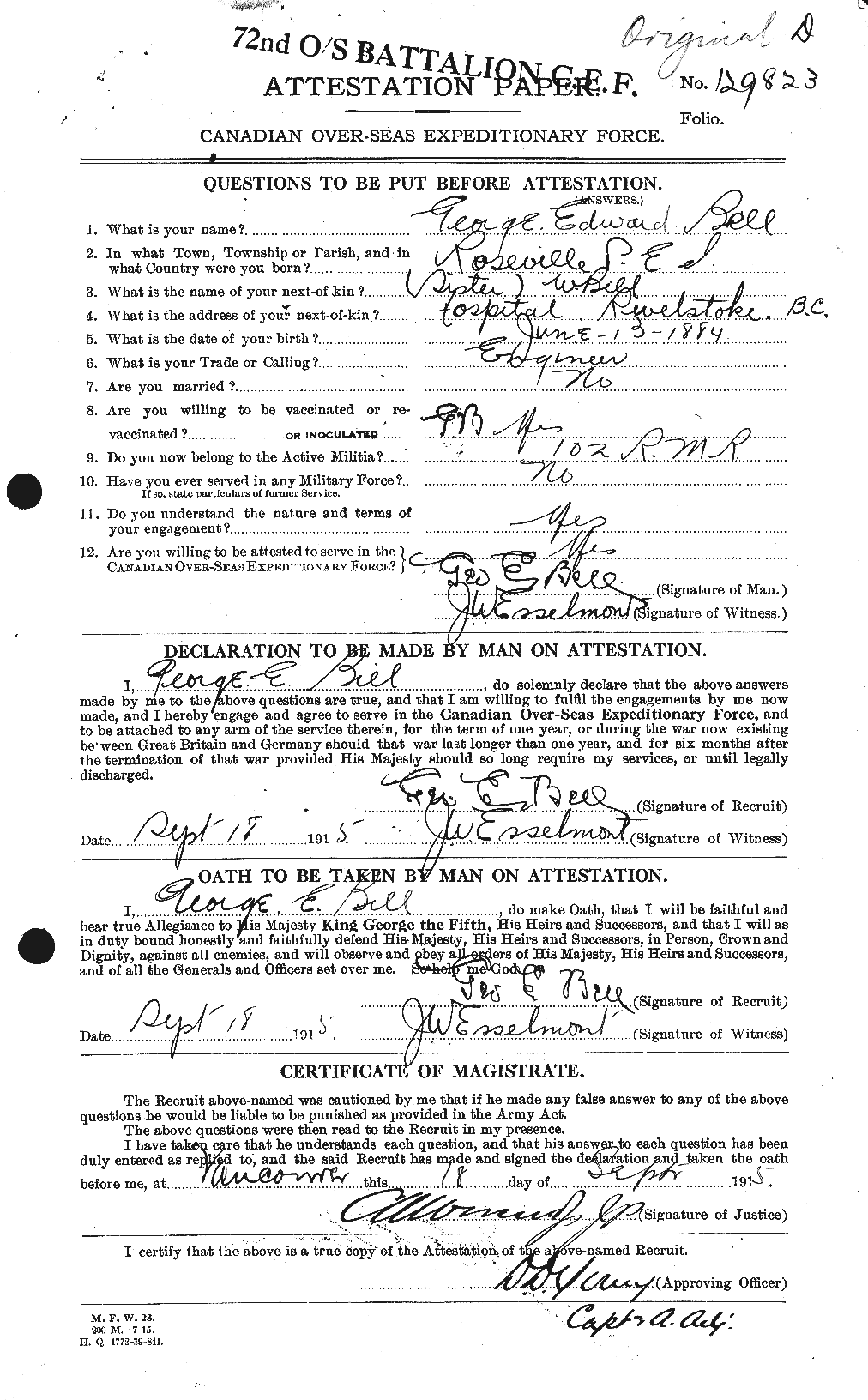 Personnel Records of the First World War - CEF 234177a