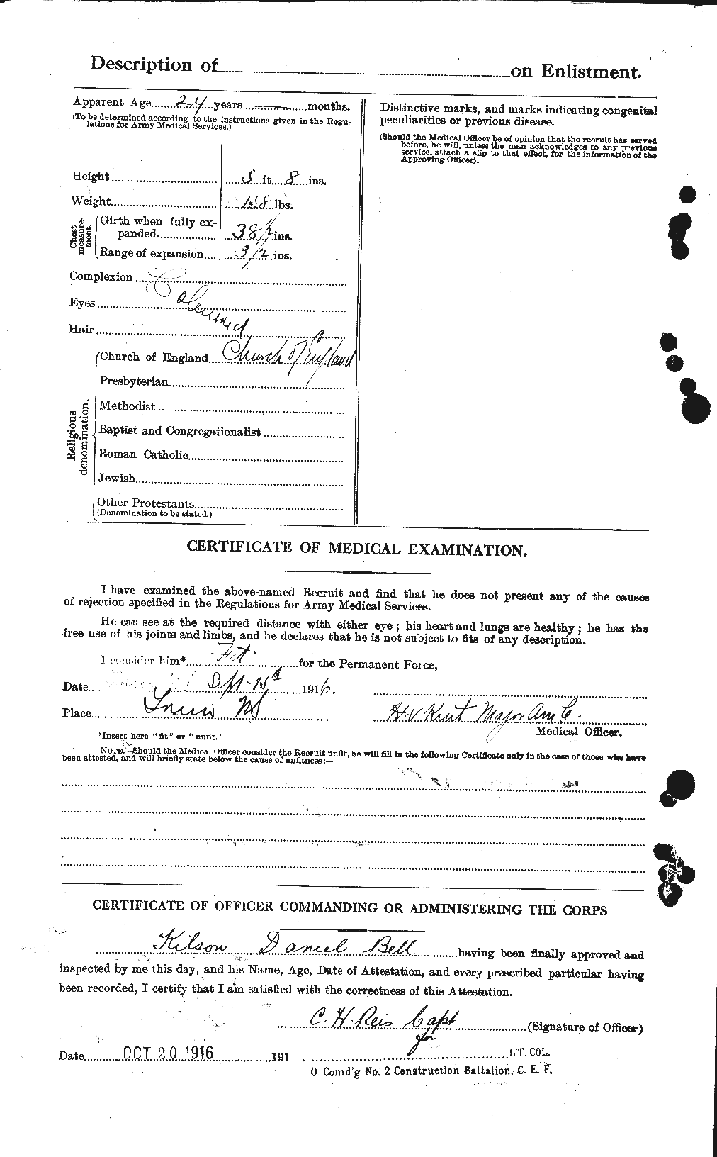 Dossiers du Personnel de la Première Guerre mondiale - CEC 234502b
